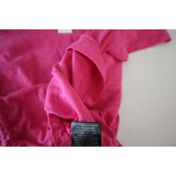 Sanctuary CT3342XK6 Women's Sz Large Tart Pink Side Drawstring Crew Neck T-Shirt - Picture 4 of 7